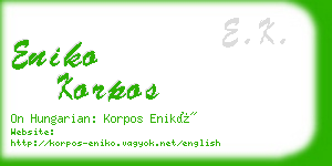 eniko korpos business card